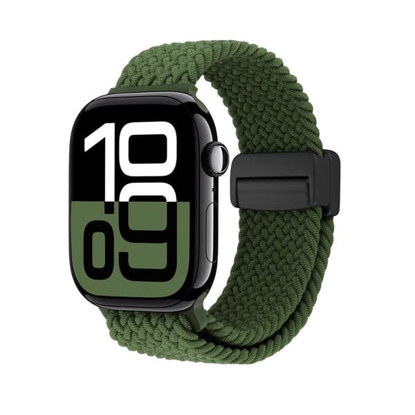 Elastiskt Vävd Nylonarmband Apple Watch Ultra 3 49mm Grön