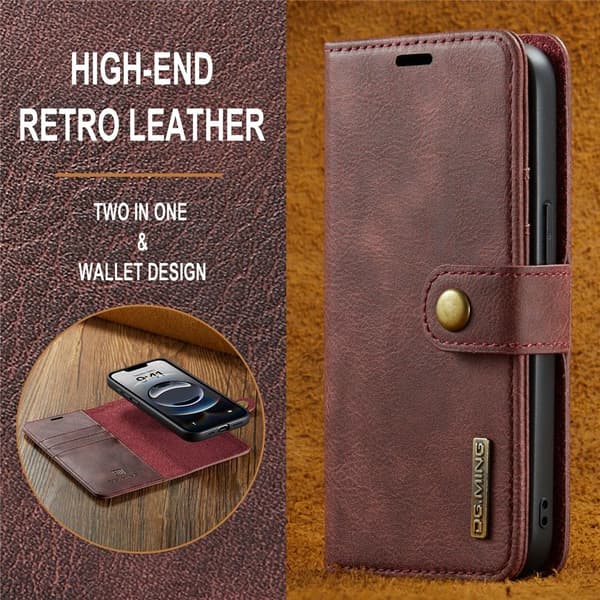 DG.MING 2-in-1 Magnet Wallet iPhone 16e Red