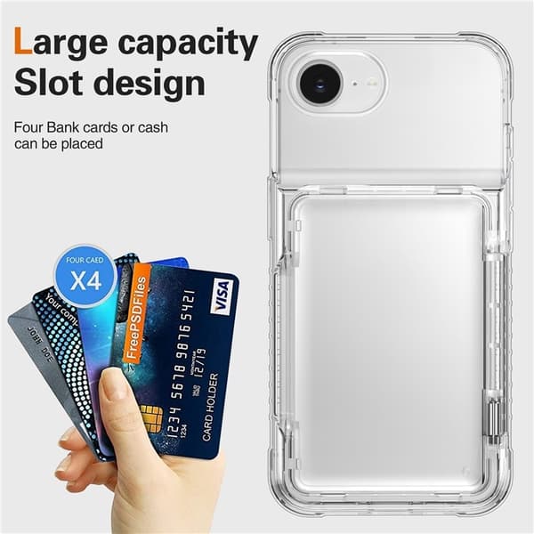 Skal Kortfack Kickstand iPhone 16e Transparent