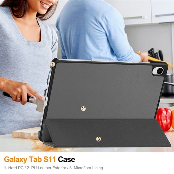 Samsung Galaxy Tab S11 Fodral Tri-fold Grå