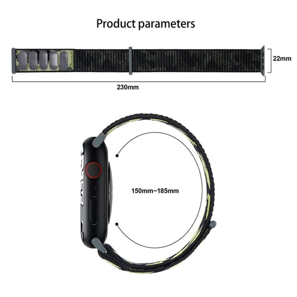 Nylonarmband Apple Watch Ultra 3 49mm Kamouflage Grå