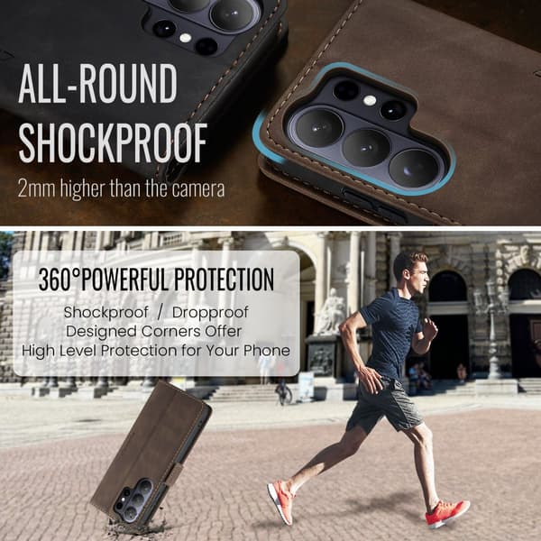 CaseMe Slim Plånboksfodral Samsung Galaxy S26 Ultra Brun