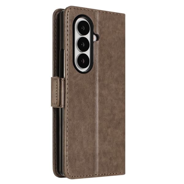 Plånboksfodral med rem med blommönster Samsung Galaxy Z Fold 8 Ultra Grå
