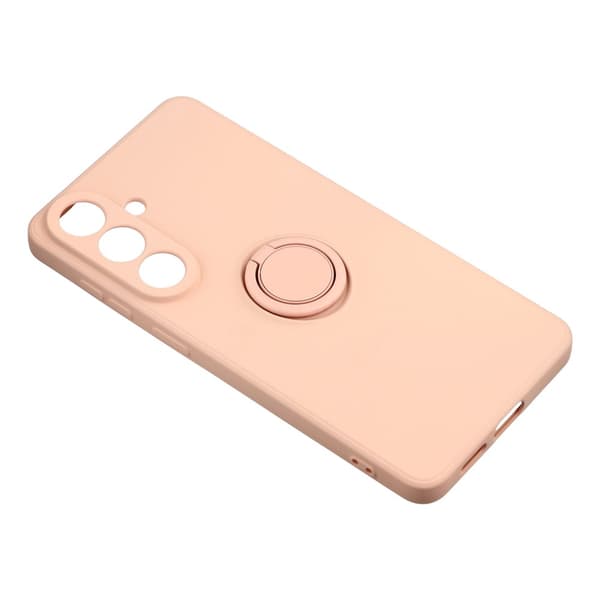 Samsung Galaxy S26 silikonskal med ringhållare och handledsrem – Rosa