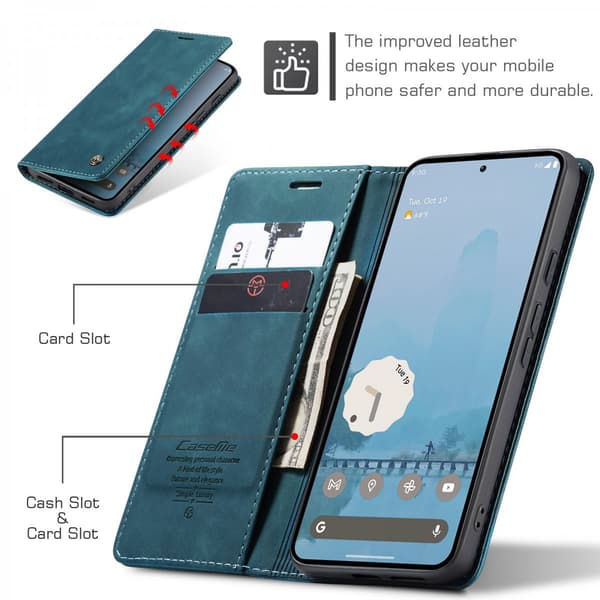 CaseMe Slim Plånboksfodral Google Pixel 10a Blå