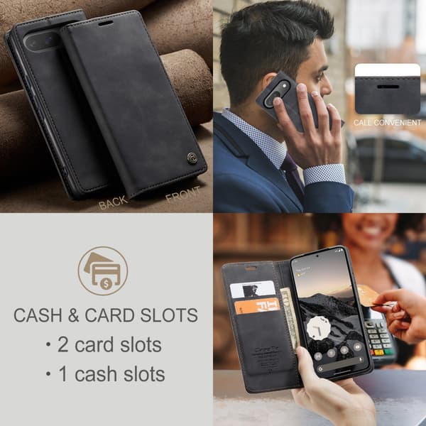 CaseMe Slim Plånboksfodral Google Pixel 10 Pro Svart