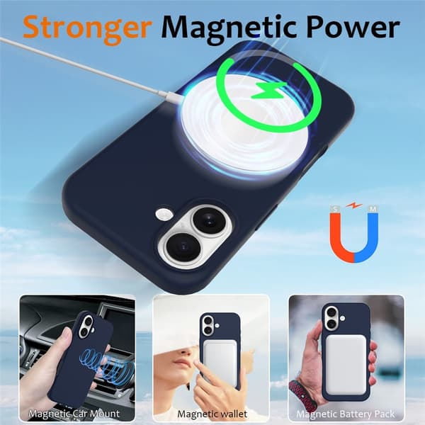 MagSafe Silikonskal iPhone 17 Mörkblå