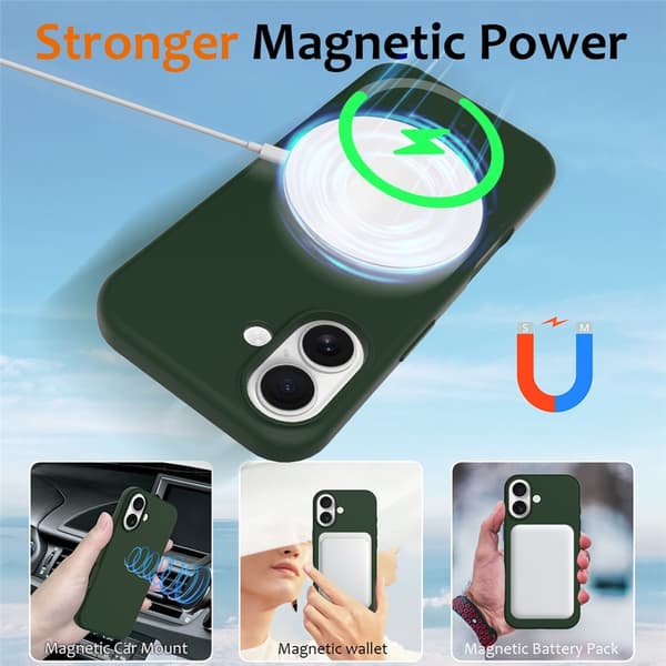 MagSafe Silikonskal iPhone 17 Mörkgrön