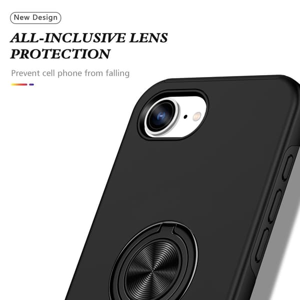 iPhone 16e Skal Med Magnetisk Ringhållare Svart