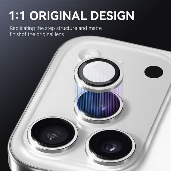 NORTHJO Linsskydd iPhone 17 Pro Max Härdat Glas & Aluminium Silver