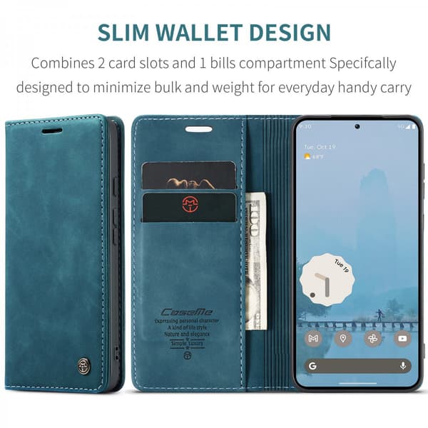 CaseMe Slim Plånboksfodral Google Pixel 10a Blå