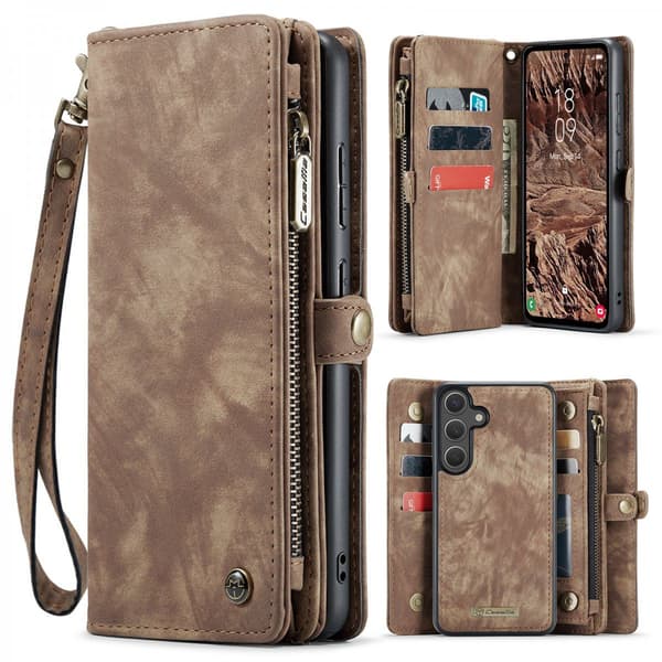 CaseMe Multi-Slot 2 i 1 Plånboksfodral Galaxy S26 Plus Brun