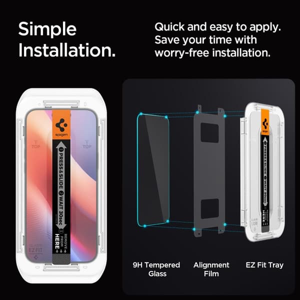 Spigen iPhone 17 Screen Protector Privacy GLAS.tR EZ Fit (2-Pack)