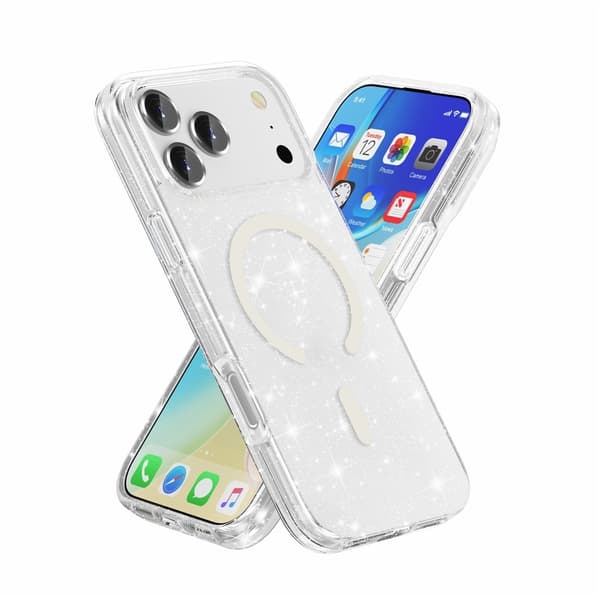 Glitter MagSafe Skal iPhone 17 Pro Max Transparent