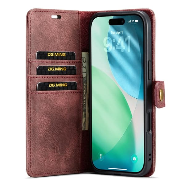 DG.MING 2-in-1 Magnet Wallet iPhone Air Red