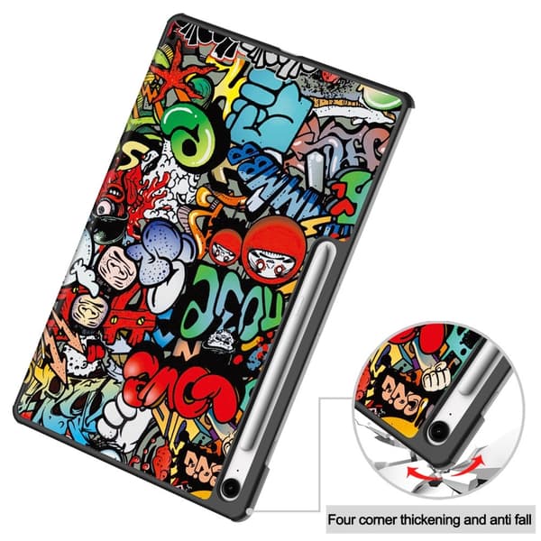 Samsung Galaxy Tab S10 FE Plus Fodral Tri-fold Graffiti