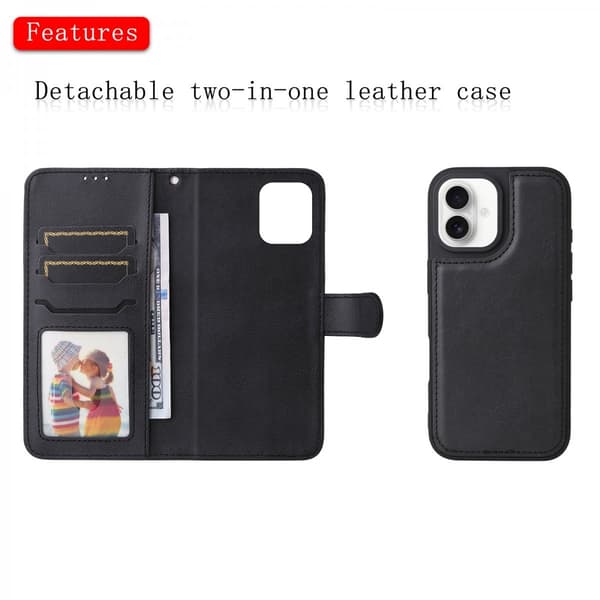 Läder Magnetfodral iPhone 17 Svart