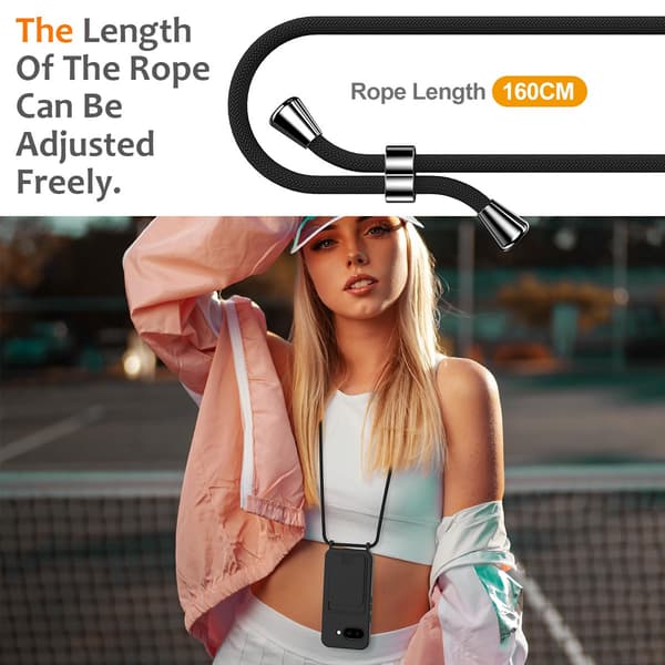 Skal Google Pixel 10a Halsband & Kortfack Svart