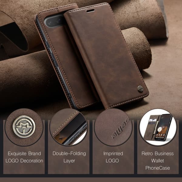 CaseMe Slim Plånboksfodral Google Pixel 10 Brun