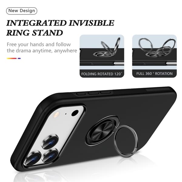 iPhone 17 Pro Max Skal Med Magnetisk Ringhållare Svart