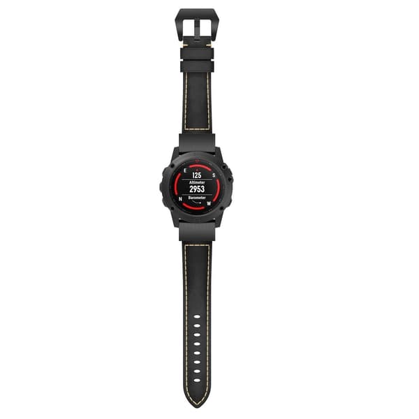 Äkta Läderarmband Garmin Fenix 8 Pro 47mm Svart