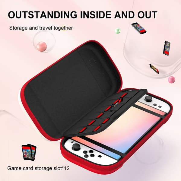 Kompakt Förvaringsväska Nintendo Switch 2 Beige/Röd