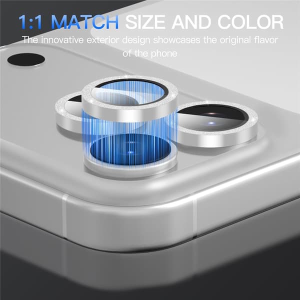 Linsskydd Glitter till iPhone 18 Pro Max Silver