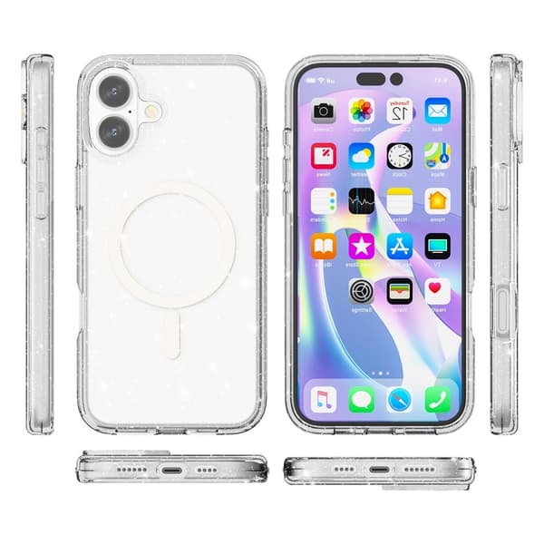 Glitter MagSafe Skal iPhone 17 Transparent