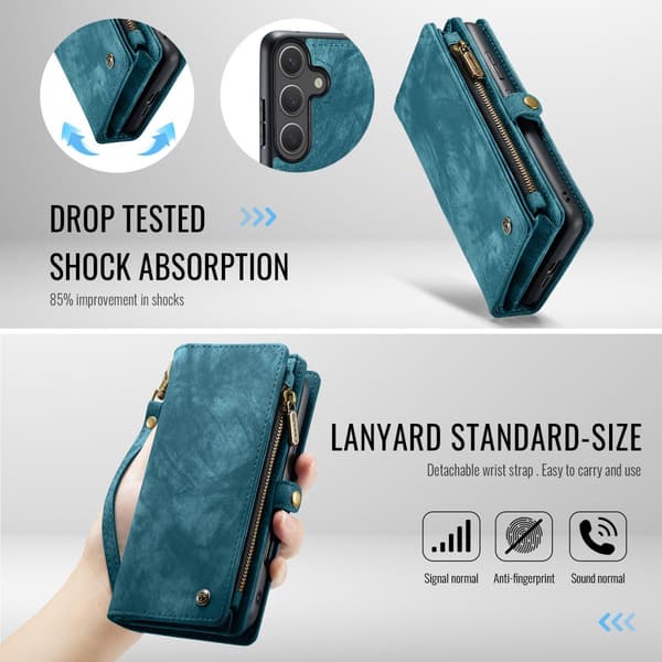 CaseMe Multi-Slot 2 i 1 Plånboksfodral Galaxy S26 Blå