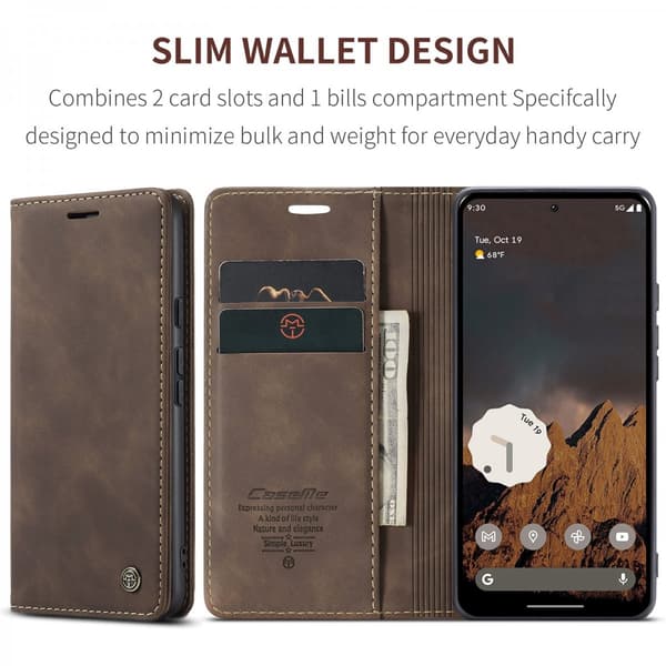 CaseMe Slim Plånboksfodral Google Pixel 10 Brun
