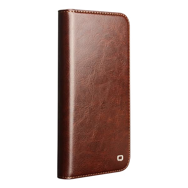 Qialino Leather Wallet Case iPhone 17 Brown