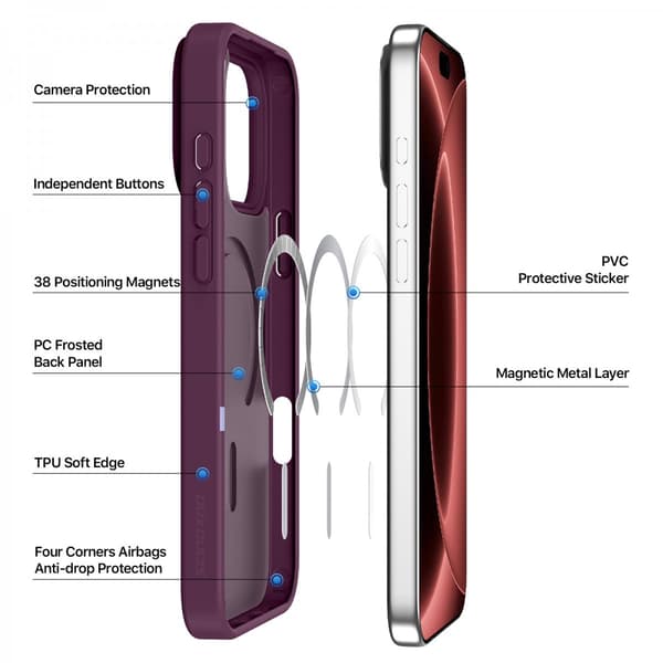 Dux Ducis Mobilskal till iPhone 18 Pro MagSafe matt Lila