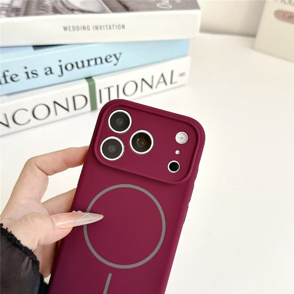 Silikonskal stöttåligt till iPhone 18 Pro Max MagSafe Rosa