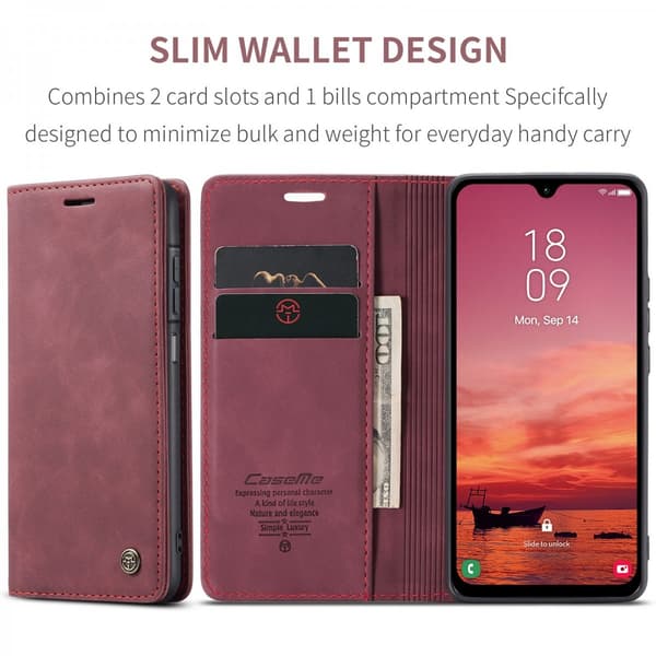 CaseMe Slim Plånboksfodral Samsung Galaxy A17 Röd