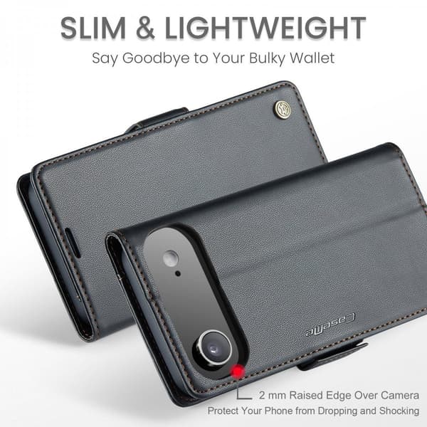 CaseMe Slim Plånboksfodral RFID-skydd iPhone Air Svart