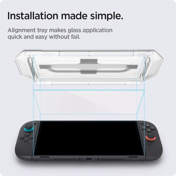 Spigen Nintendo Switch 2 Screen Protector GLAS.tR EZ Fit 2-Pack