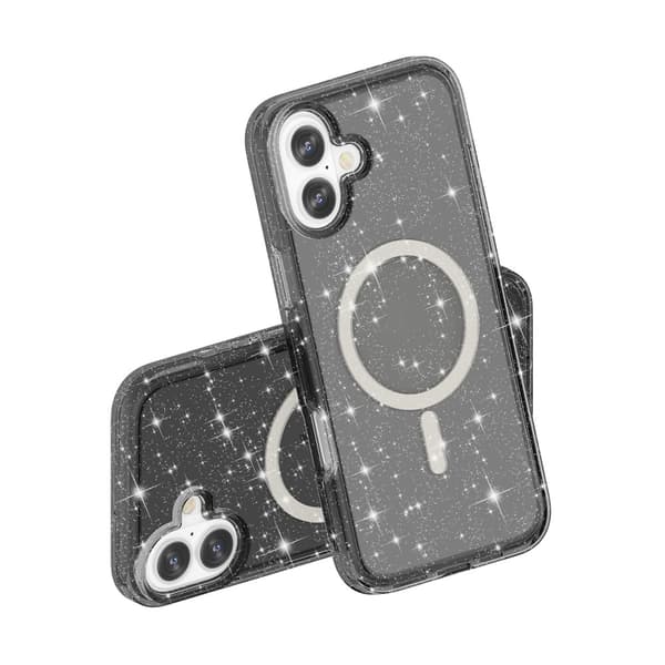 Glitter MagSafe Skal iPhone 17 Transparent Svart