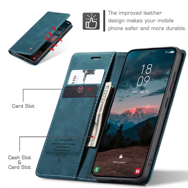 CaseMe Slim Plånboksfodral Samsung Galaxy S26 Plus Blå