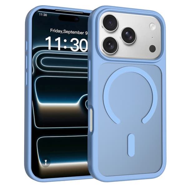Hybridskal MagSafe till iPhone 18 Pro Max Ljusblå