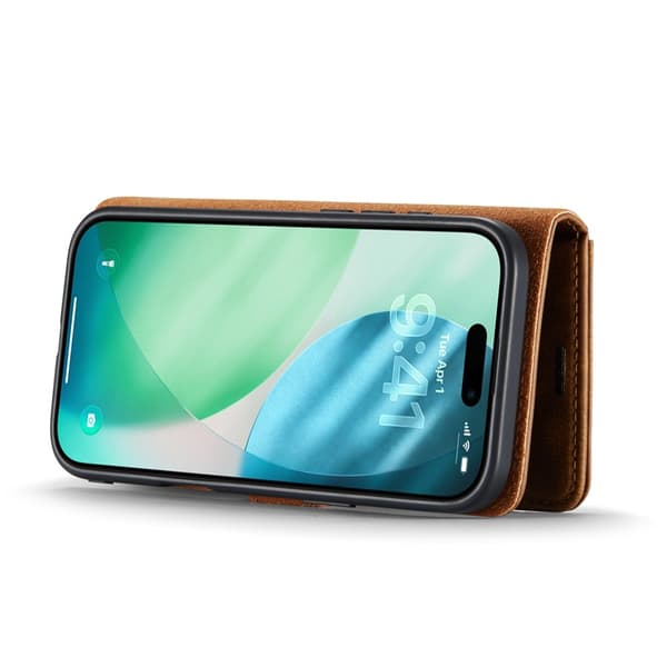 DG.MING 2-in-1 Magnet Wallet iPhone Air Cognac
