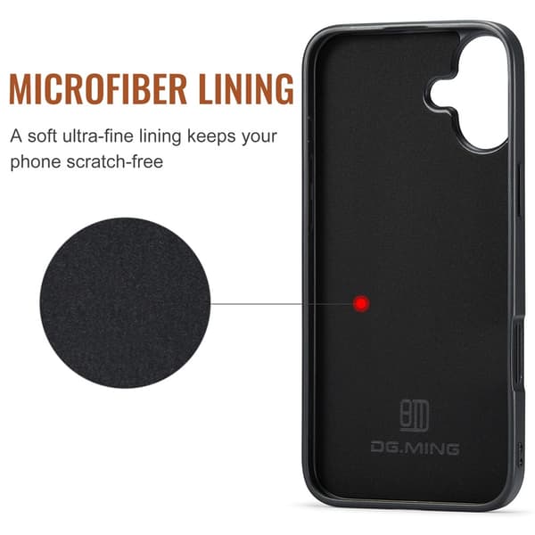 DG.MING 2 in 1 Magnetic Card Slot Case iPhone 17 Brown