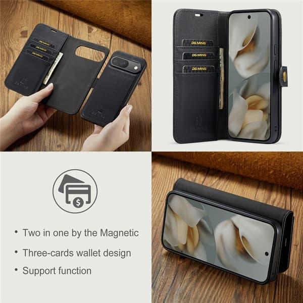 DG.MING 2-in-1 Magnet Wallet Google Pixel 10 Pro Black