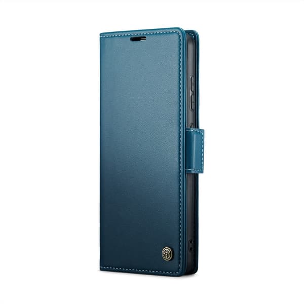 CaseMe Slim Plånboksfodral RFID-skydd Samsung Galaxy S24 FE Blå