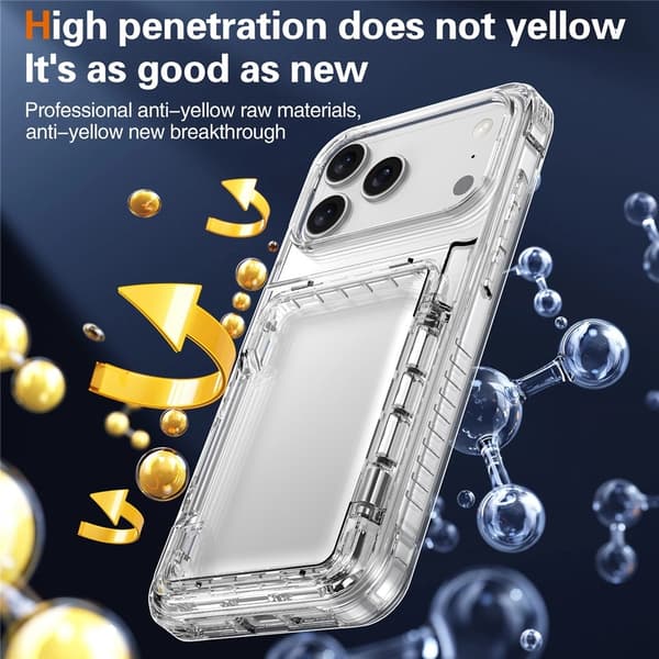 Skal Kortfack Kickstand iPhone 17 Pro Max Transparent