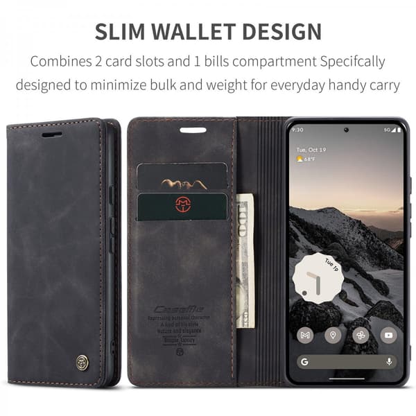 CaseMe Slim Plånboksfodral Google Pixel 10 Svart