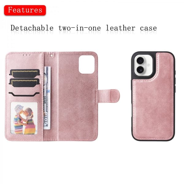 Läder Magnetfodral iPhone 17 Rosa