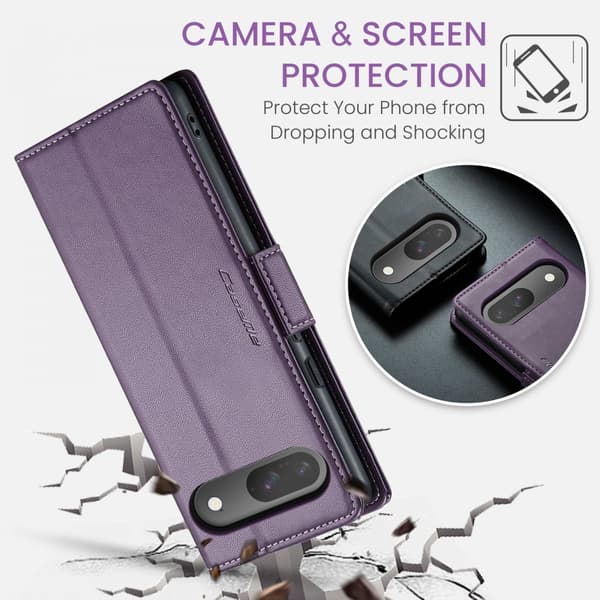 CaseMe Slim Plånboksfodral RFID-skydd Google Pixel 10 Lila