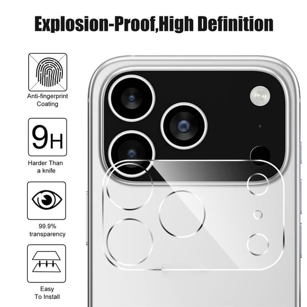 Linsskydd iPhone 17 Pro Härdat Glas