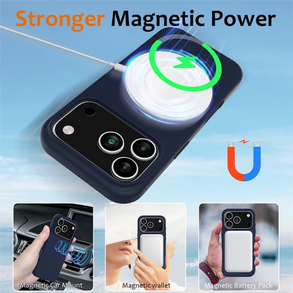MagSafe Silikonskal iPhone 17 Pro Max Mörkblå