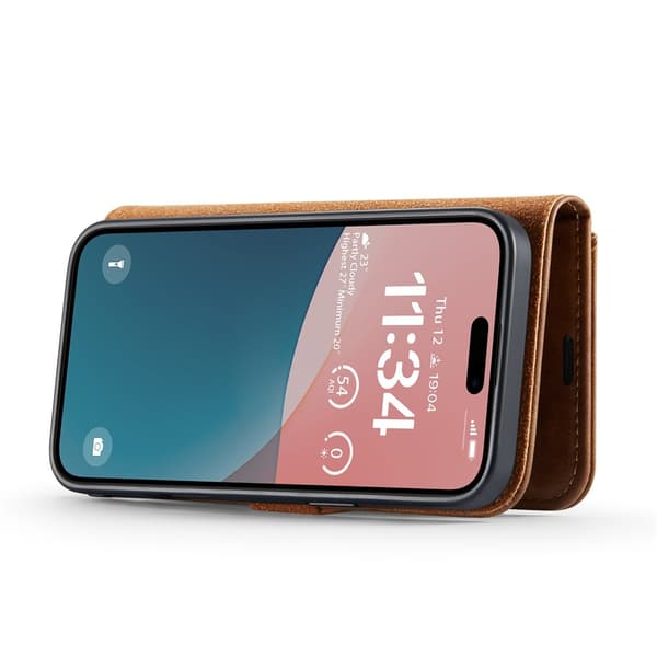 DG.MING 2-in-1 Magnet Wallet iPhone 17 Cognac